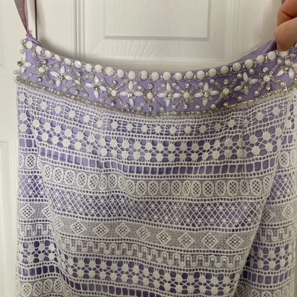 Two Piece Purple Prom Dress Size 8 - Picture 2 of 6